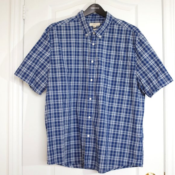 Marks And Spencer Blue Plaid Men's Shirt - Picture 1 of 12